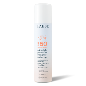 <span>Ultralekka Mgiełka SPF 50 </span> mgiełka ochronna na makijaż