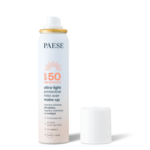 <span>Ultralekka Mgiełka SPF 50 </span> mgiełka ochronna na makijaż